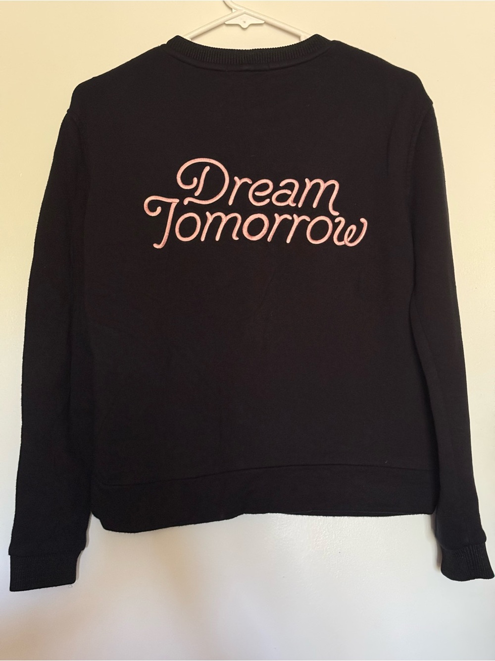 Maje | dream tomorrow black fleece crewneck sweatshirt